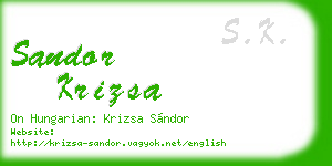 sandor krizsa business card